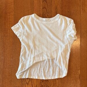 ALC crisscross linen white tee